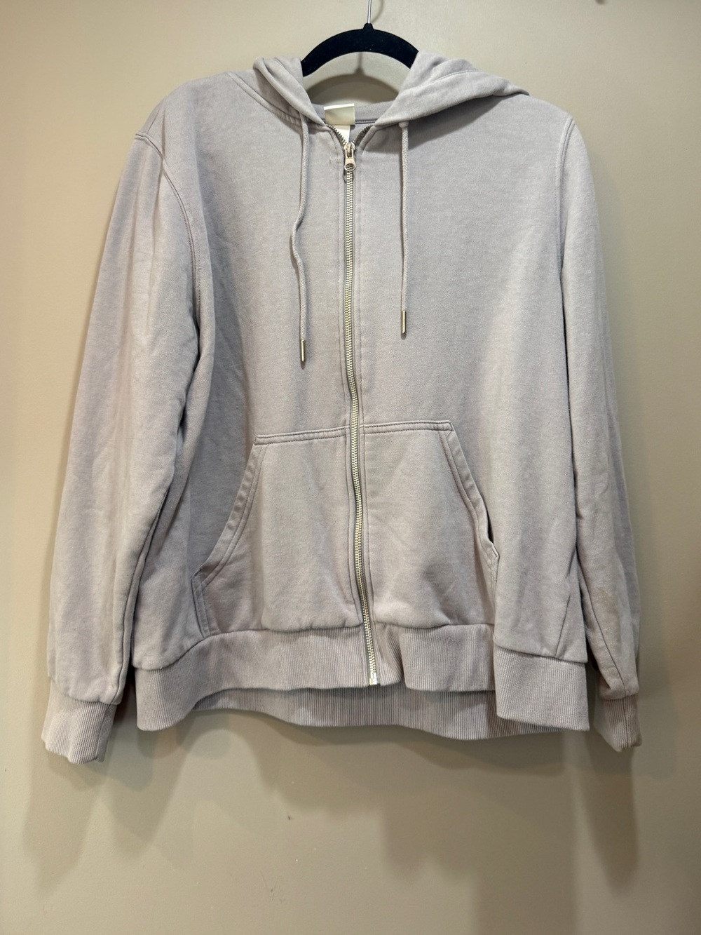 H&M Light Gray Zip-Up Hooded Jacket